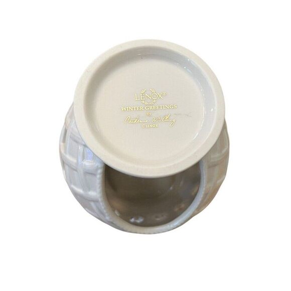 Lenox Holly Berry Winter Greetings Tea Light Candle Holder 22K Gold Trim - Picture 6 of 6